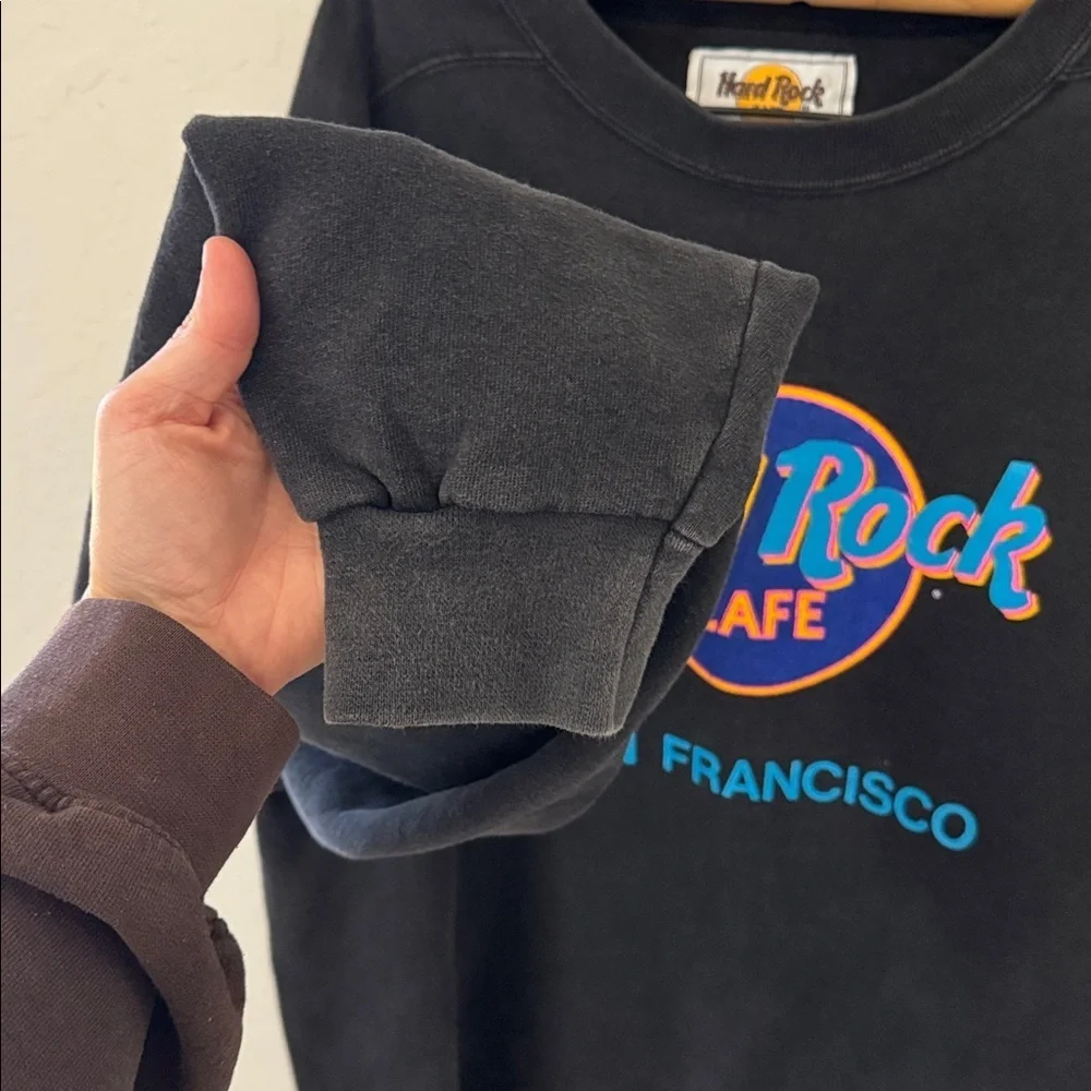 vintage 90s Hard Rock Cafe San Francisco black crewneck sweatshirt Large USA